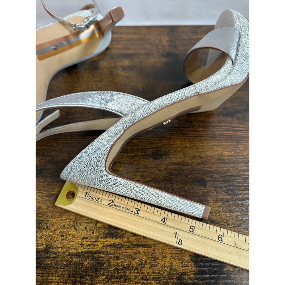 Sam Edelman Leather Jade Silver Metallic Platform Stiletto Pumps Size 11 M Heels - Picture 12 of 16